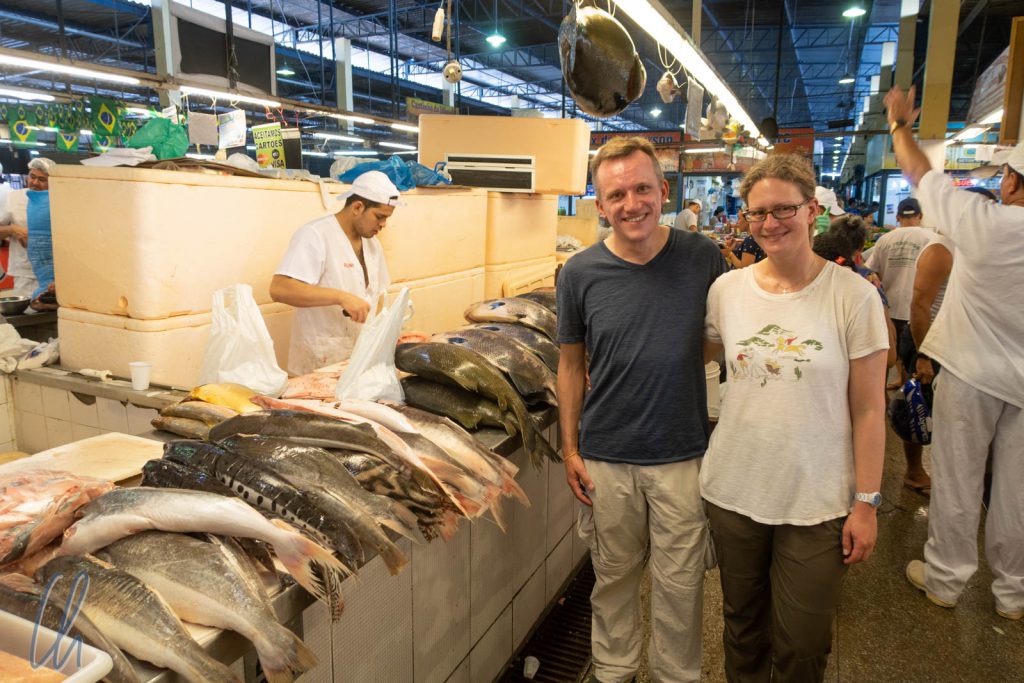 Frischer Fisch in der Markthalle von Manaus