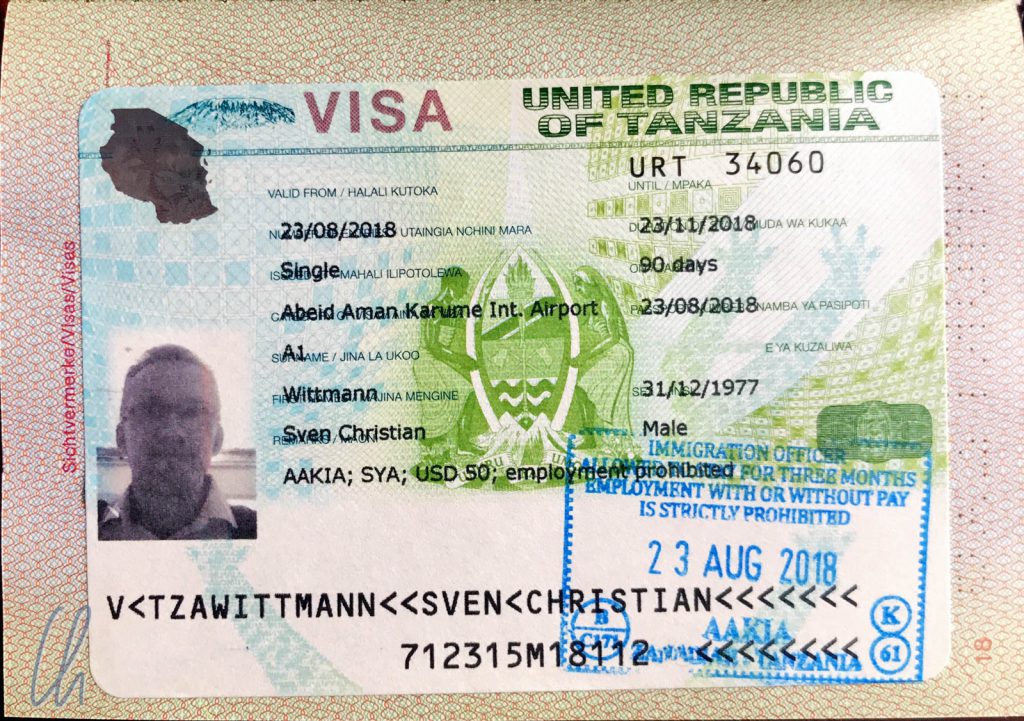 Unerkennbar personalisiert: Unser Tansania-Visum
