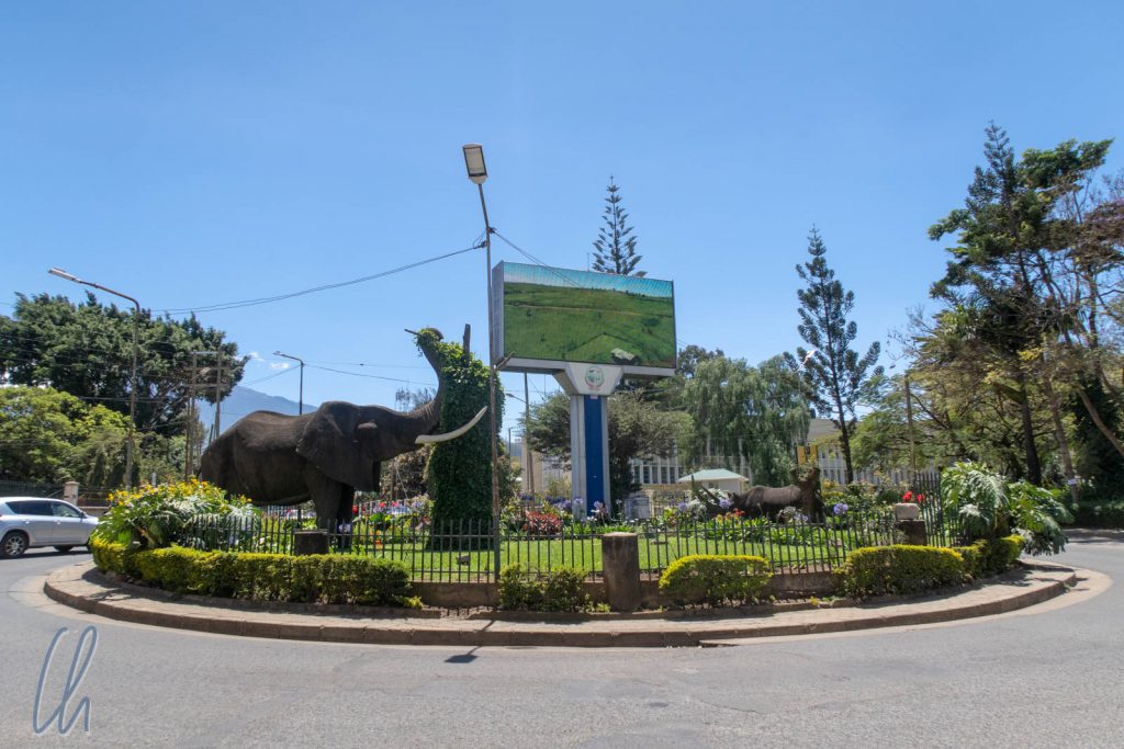 Ein Safari-Kreisverkehr in Arusha