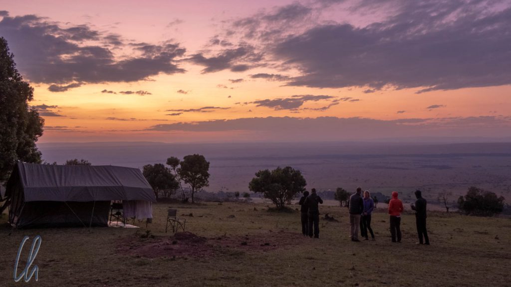 Sonnenaufgang mit Blick über die Masai Mara