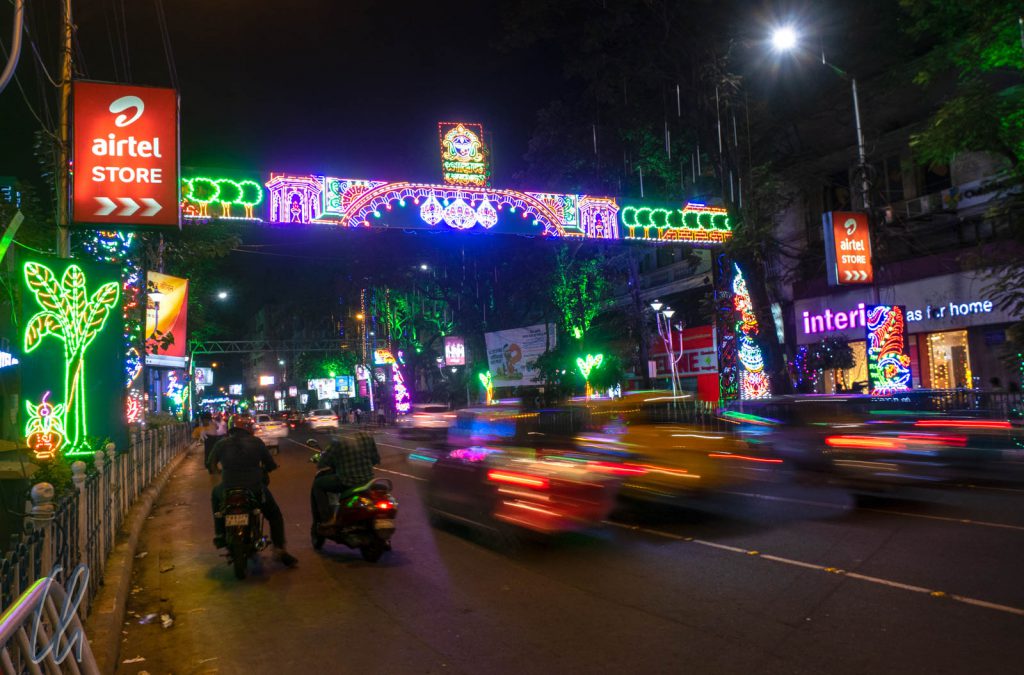 Diwali-Dekoration auf den Straßen von Kolkata