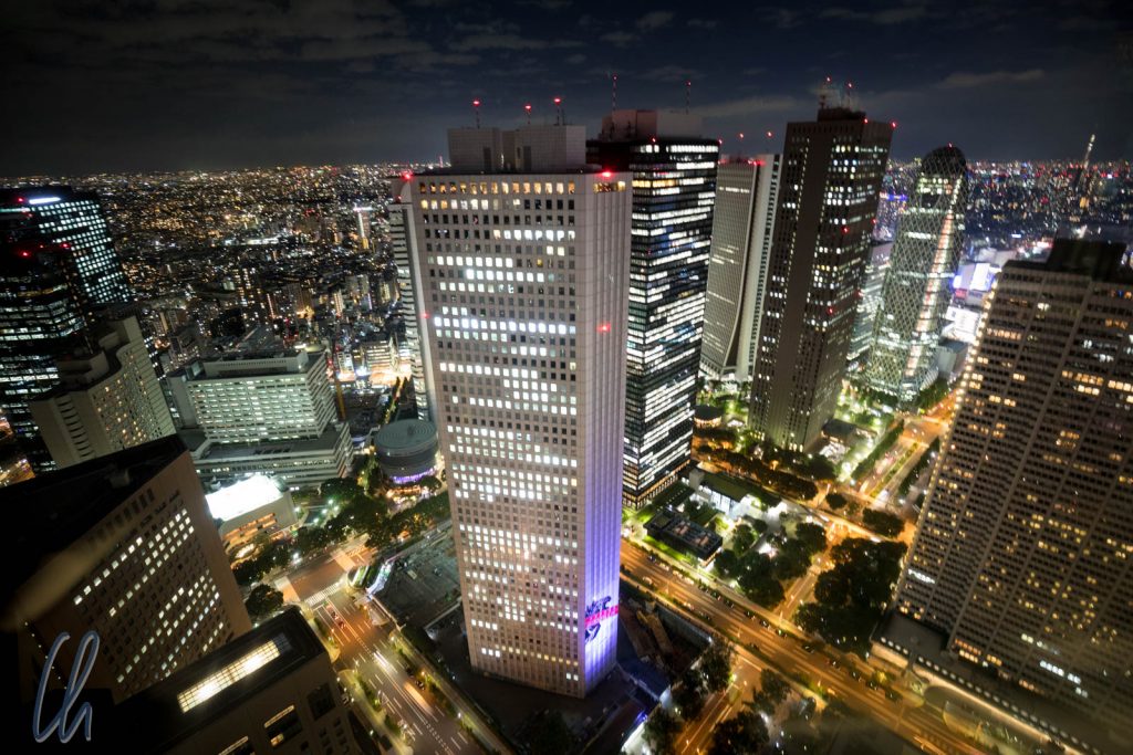Blick vom Metropolitan Government Building in Richtung Shinjuku Station