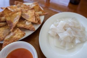 Tintenfisch-Sahimi als Nachmittags-Snack