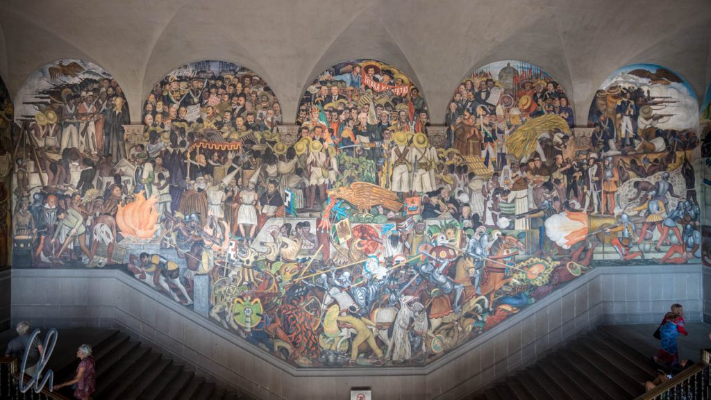 Die Geschichte von Mexiko, von Eroberung bis 1931, von Diego Rivera, Größe 144,25qm