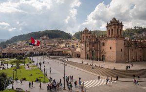 Blick über den Plaza de Armas von Cusco