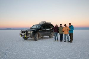 Die Salar de Uyuni Crew: Rubén (Zorro), Mona, Diter und Christian