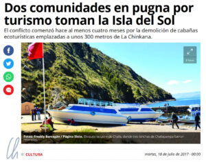 In Bolvien nahmen die Menschen auch mal selbst die Justiz, hier der Konflikt um die Isla del Sol.